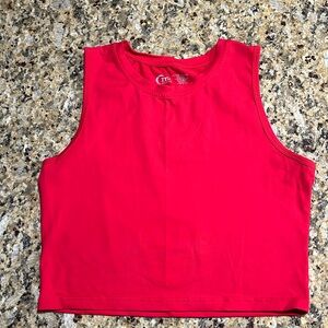 Red Zyia Activewear crop racerback tank